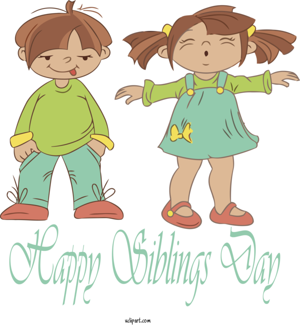 Free Holidays Cartoon Child Sharing For Siblings Day Clipart Transparent Background
