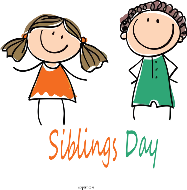 Free Holidays Cartoon Text Cheek For Siblings Day Clipart Transparent Background
