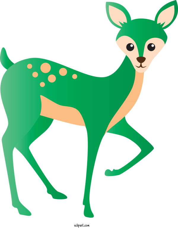 Free Animals Green Deer Tail For Deer Clipart Transparent Background