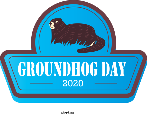 Free Holidays Logo Groundhog Rectangle For Groundhog Day Clipart Transparent Background