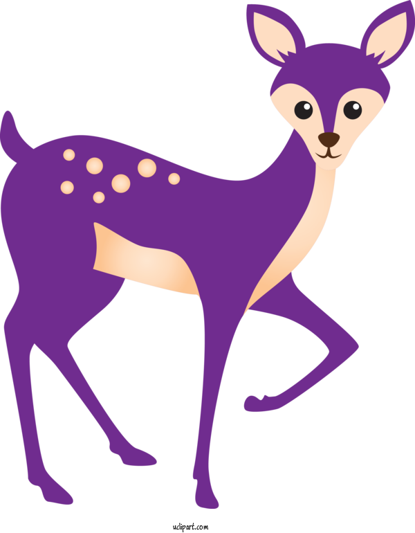 Free Animals Deer Violet Purple For Deer Clipart Transparent Background