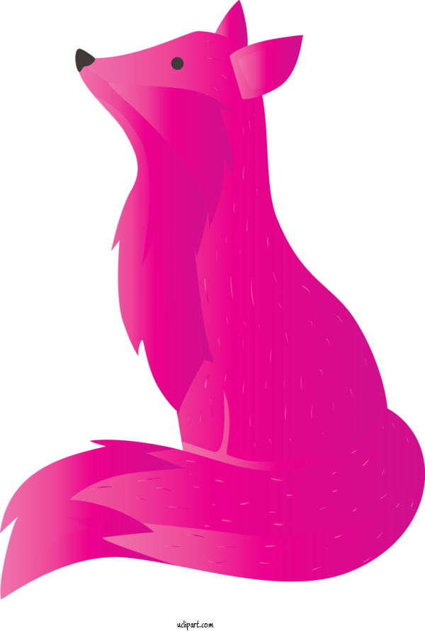 Free Animals Pink Magenta Drawing For Fox Clipart Transparent Background