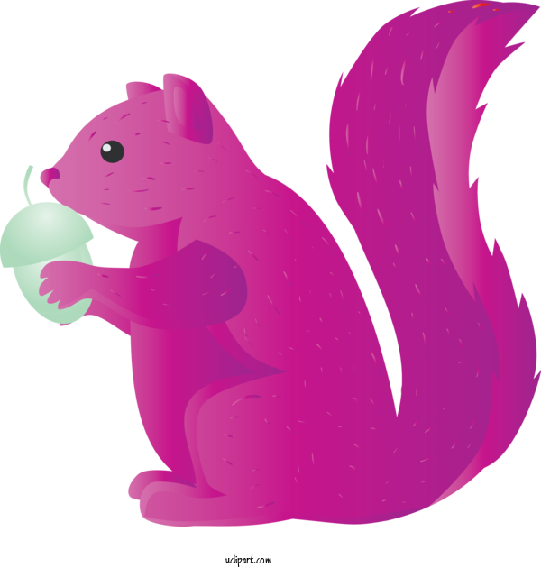 Free Animals Squirrel Cartoon Pink For Squirrel Clipart Transparent Background