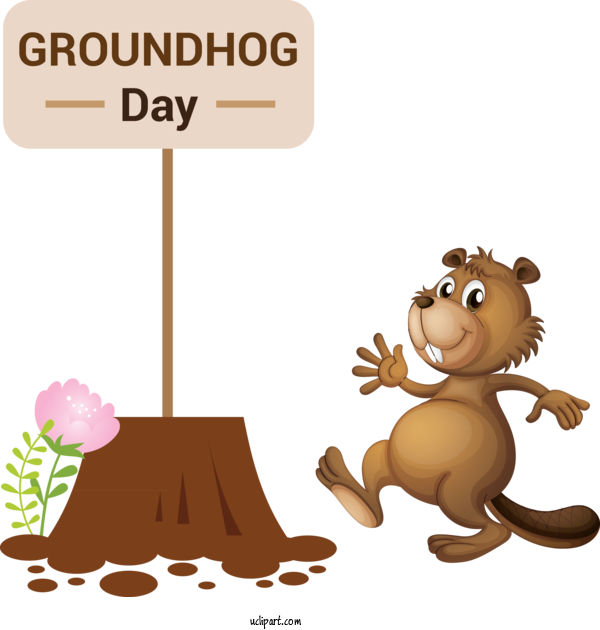 Free Holidays Cartoon Groundhog Day Groundhog For Groundhog Day Clipart Transparent Background
