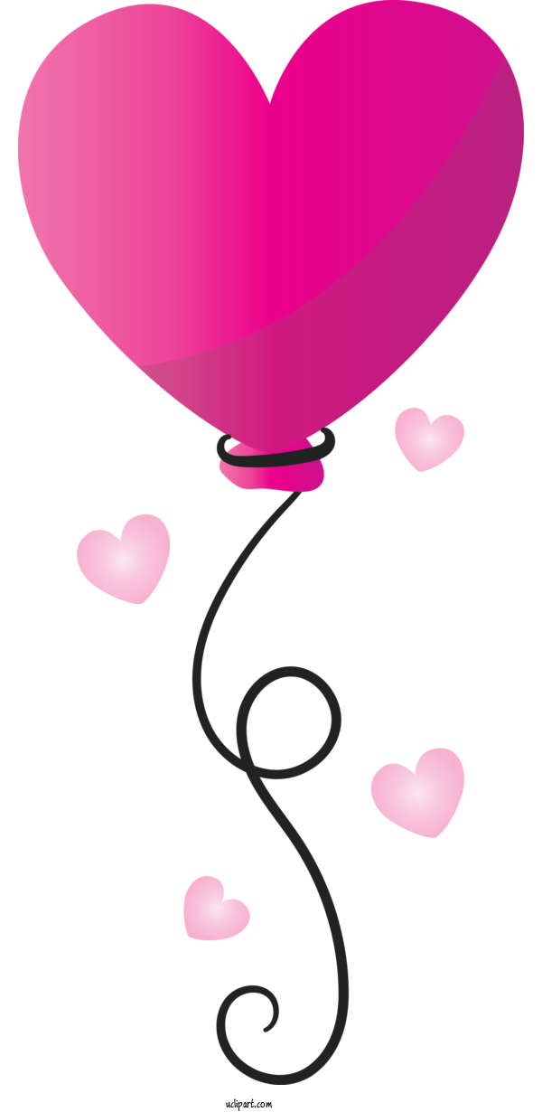 Free Holidays Pink Balloon Heart For Valentines Day Clipart Transparent Background