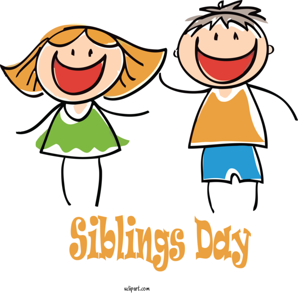 Free Holidays Cartoon Facial Expression Happy For Siblings Day Clipart Transparent Background