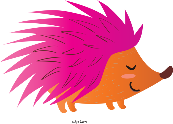 Free Animals Nose Pink Cartoon For Hedgehog Clipart Transparent Background