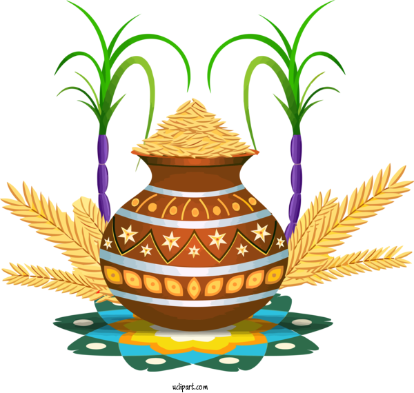 Free Holidays Leaf Palm Tree Plant For Pongal Clipart Transparent Background