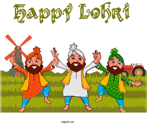 Free Holidays Cartoon Celebrating Happy For Lohri Clipart Transparent Background