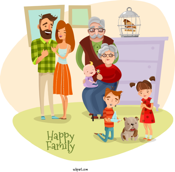 Free Holidays Cartoon People Sharing For Family Day Clipart Transparent Background