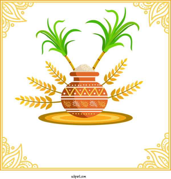 Free Holidays Yellow Plant Pineapple For Pongal Clipart Transparent Background