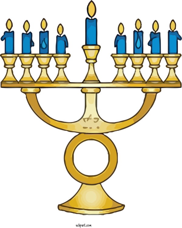 Free Holidays Candle Holder Hanukkah Menorah For Hanukkah Clipart Transparent Background