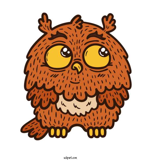 Free Animals Cartoon Head Orange For Owl Clipart Transparent Background