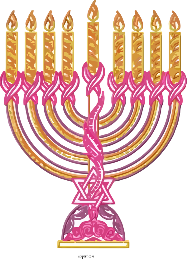 Free Holidays Menorah Candle Holder Hanukkah For Hanukkah Clipart Transparent Background