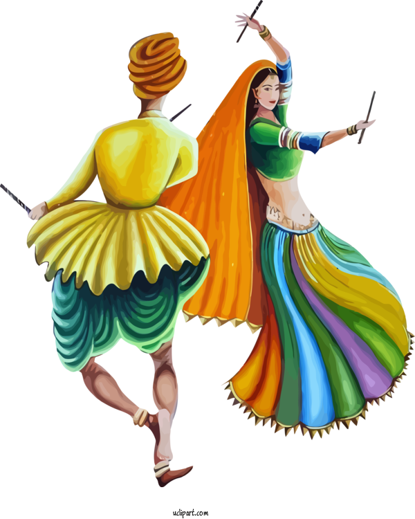 Free Holidays Costume Design Dancer Costume For Pongal Clipart Transparent Background