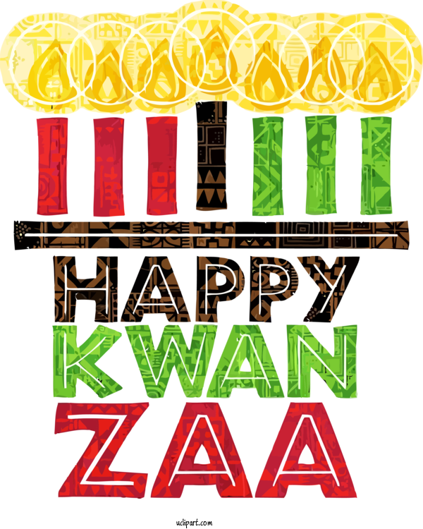 Free Holidays Font Logo For Kwanzaa Clipart Transparent Background