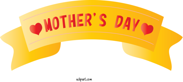 Free Holidays Yellow Text Logo For Mothers Day Clipart Transparent Background