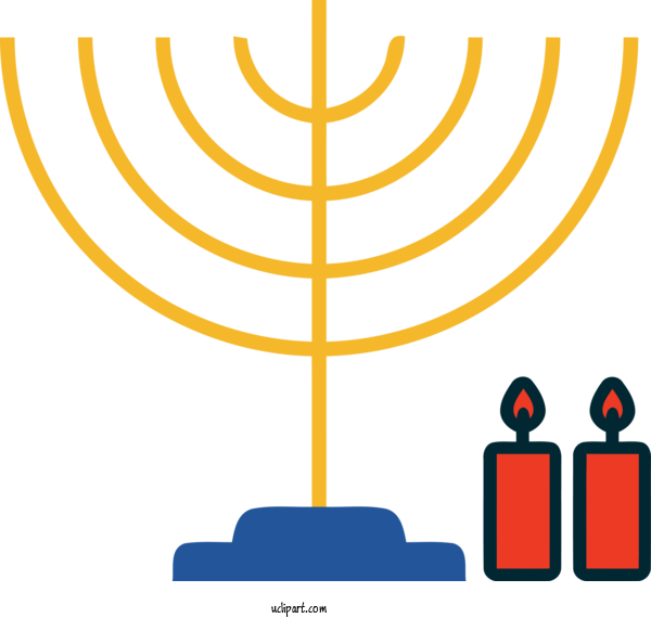 Free Holidays Menorah Line Hanukkah For Hanukkah Clipart Transparent Background