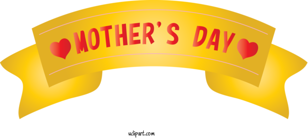 Free Holidays Yellow Material Property Font For Mothers Day Clipart Transparent Background