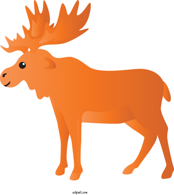 Free Animals Animal Figure Orange Wildlife For Reindeer Clipart Transparent Background