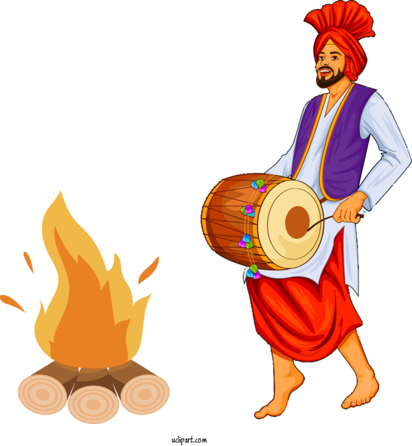 Free Holidays Drum Cartoon Indian Musical Instruments For Lohri Clipart Transparent Background