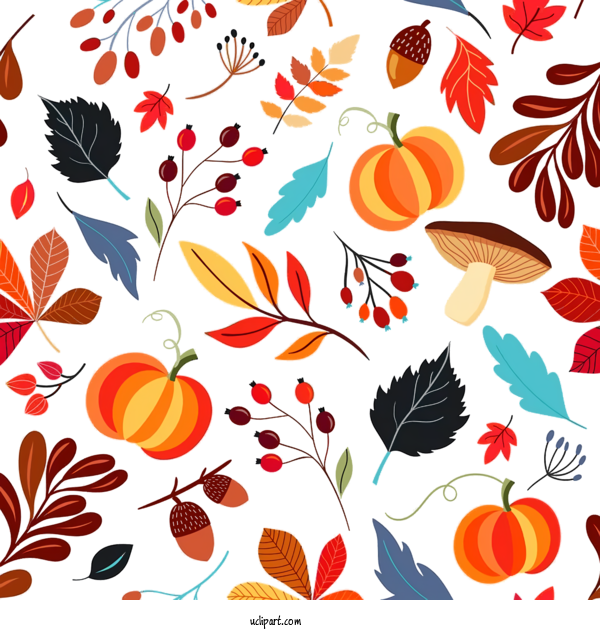 Free Nature Leaf Pattern Orange For Autumn Clipart Transparent Background