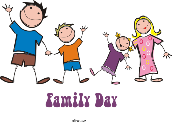 Free Holidays Cartoon People Playing With Kids For Family Day Clipart Transparent Background