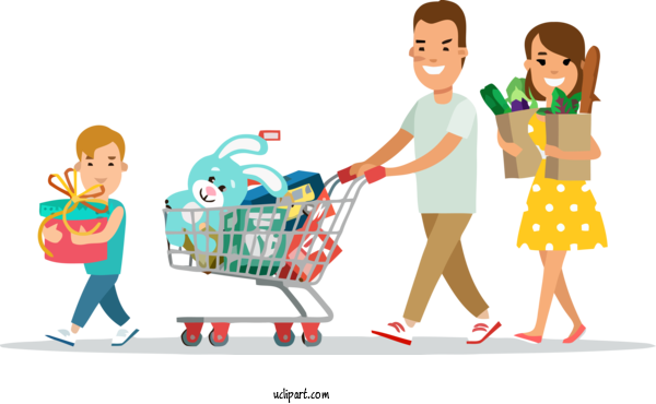 Free Holidays Shopping Cart Cartoon Cart For Family Day Clipart Transparent Background