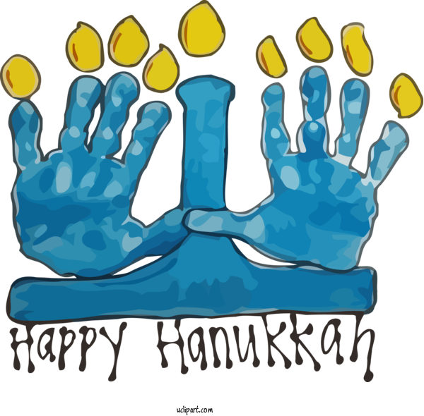 Free Holidays Text Hand Celebrating For Hanukkah Clipart Transparent Background