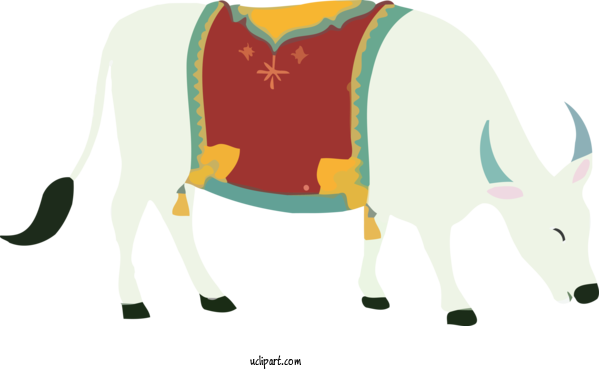 Free Holidays Cartoon Bovine Livestock For Pongal Clipart Transparent Background