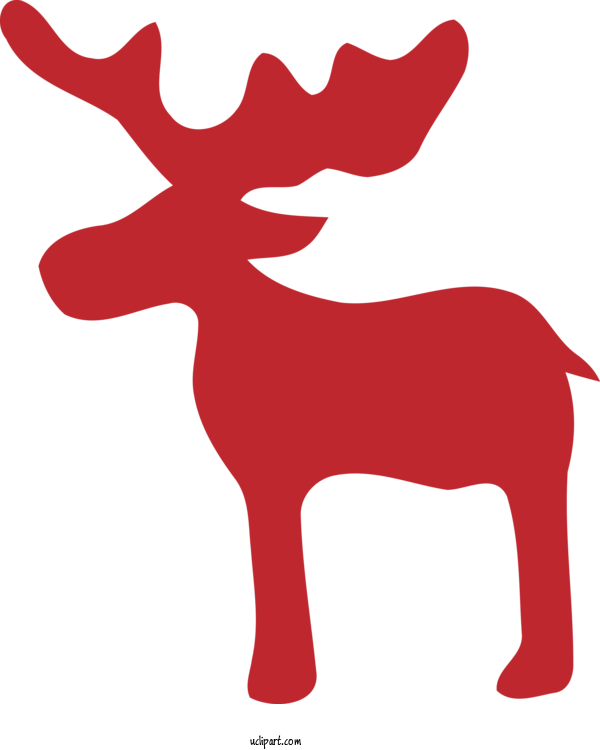 Free Holidays Reindeer Red Deer For Christmas Clipart Transparent Background