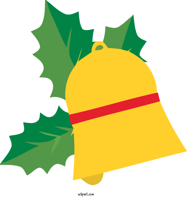 Free Holidays Leaf Green Yellow For Christmas Clipart Transparent Background