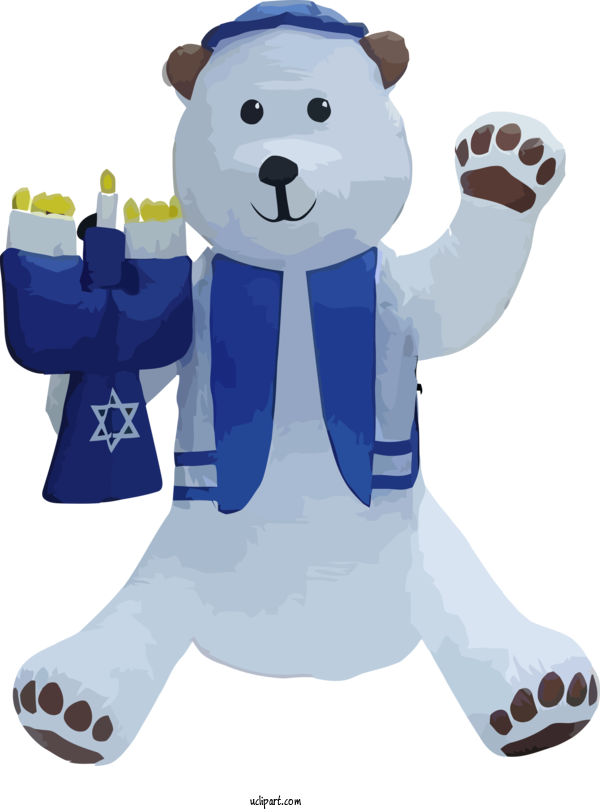 Free Holidays Bear Cartoon Teddy Bear For Hanukkah Clipart Transparent Background