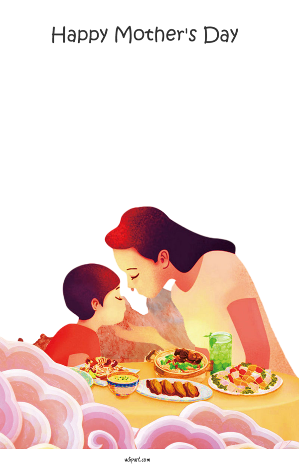 Free Holidays Cartoon Junk Food Food For Mothers Day Clipart Transparent Background