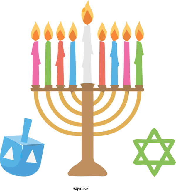 Free Holidays Birthday Candle Candle Holder Hanukkah For Hanukkah Clipart Transparent Background