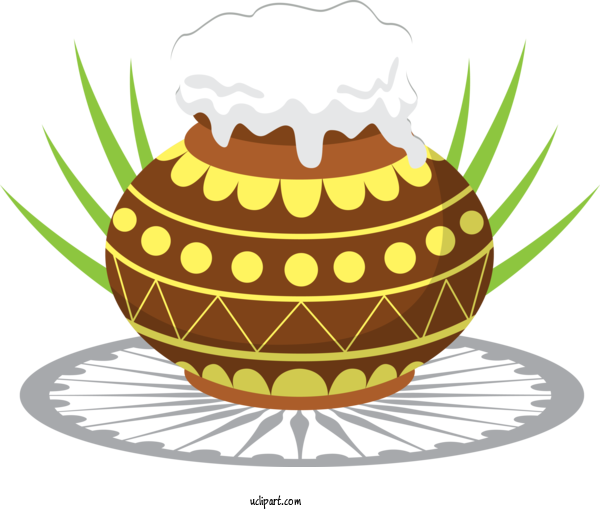 Free Holidays Yellow Baking Cup Food For Pongal Clipart Transparent Background