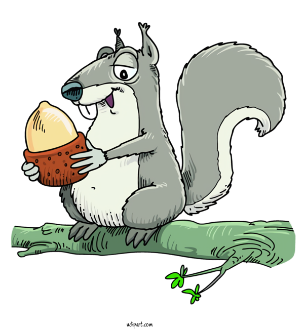 Free Animals Cartoon Squirrel Grey Squirrel For Squirrel Clipart Transparent Background
