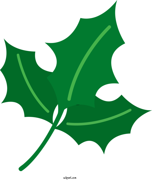 Free Holidays Leaf Green Holly For Christmas Clipart Transparent Background