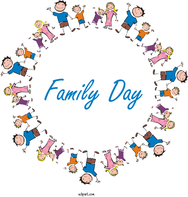 Free Holidays Text Circle Line For Family Day Clipart Transparent Background