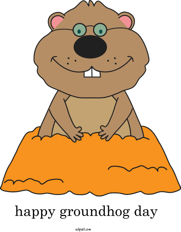 Free Holidays Groundhog Cartoon Pleased For Groundhog Day Clipart Transparent Background
