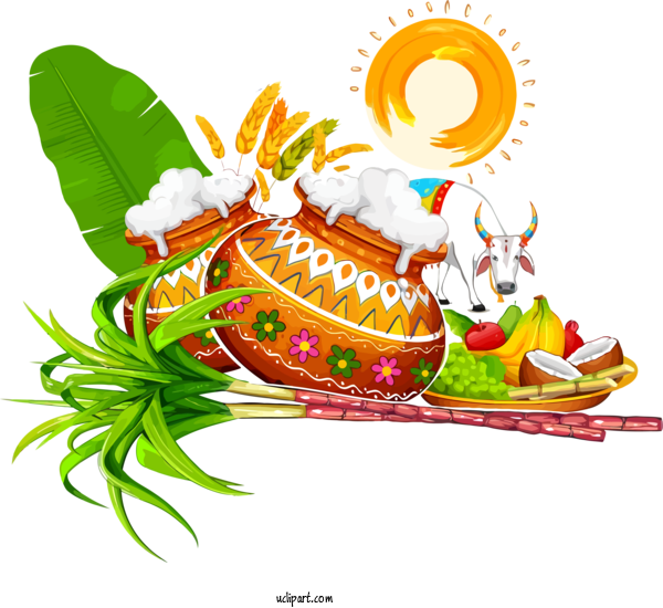 Free Holidays Garnish Cuisine For Pongal Clipart Transparent Background