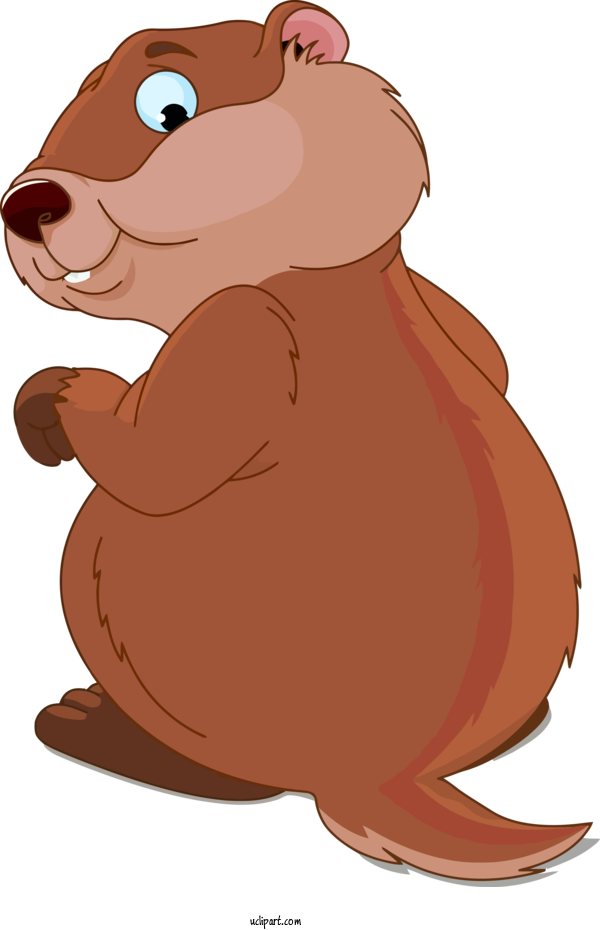 Free Holidays Cartoon Groundhog Beaver For Groundhog Day Clipart Transparent Background
