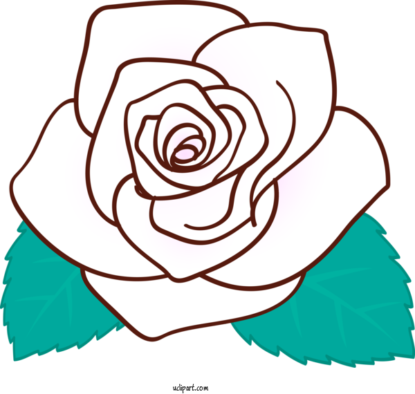 Free Flowers Line Art Rose Turquoise For Rose Clipart Transparent Background