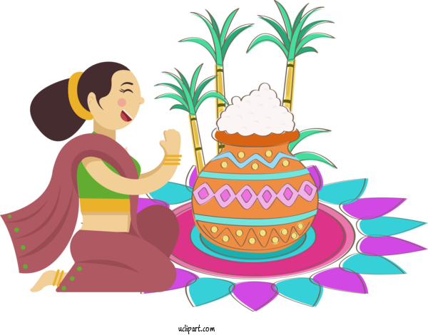 Free Holidays Cake Decorating Cake Icing For Pongal Clipart Transparent Background