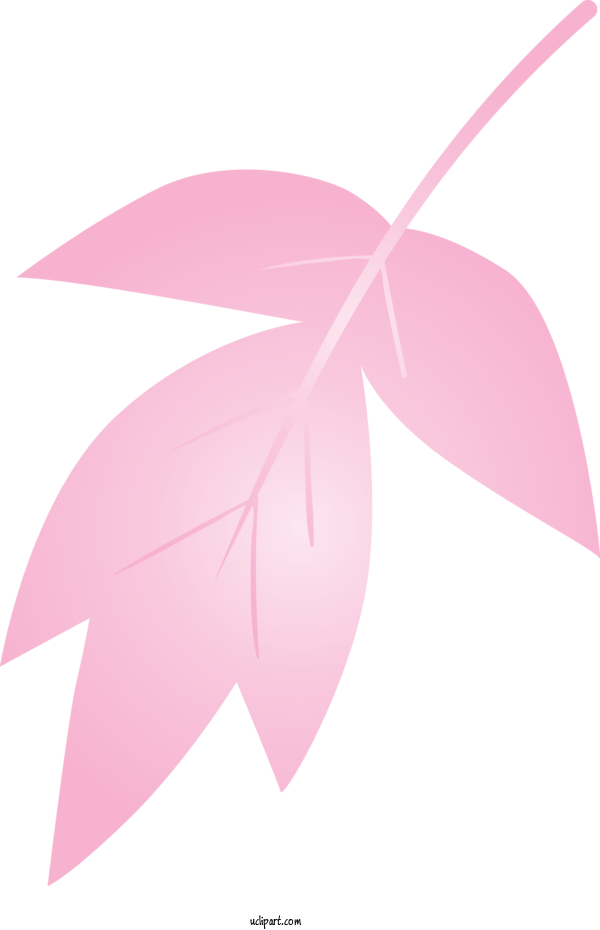 Free Nature Pink Leaf Line For Leaf Clipart Transparent Background