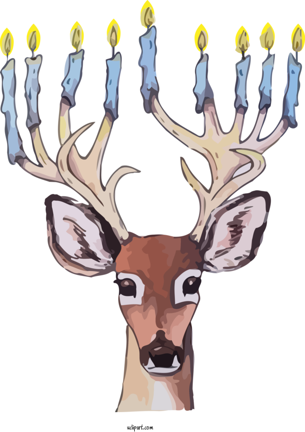 Free Holidays Reindeer Antler Deer For Hanukkah Clipart Transparent Background