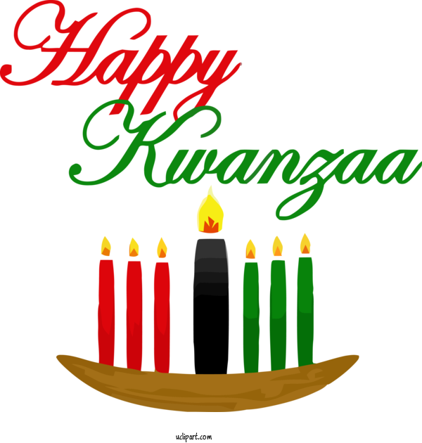 Free Holidays Text Font Birthday Candle For Kwanzaa Clipart Transparent Background