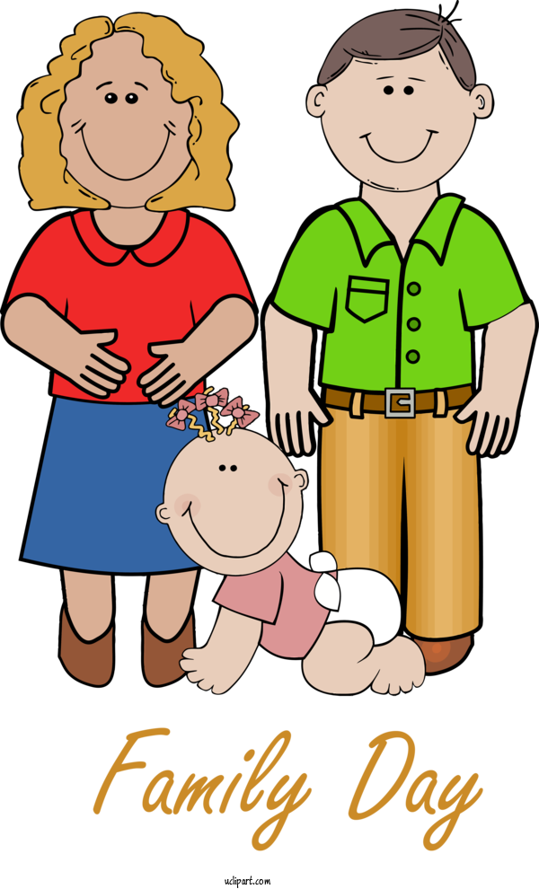 Free Holidays Cartoon People Child For Family Day Clipart Transparent Background