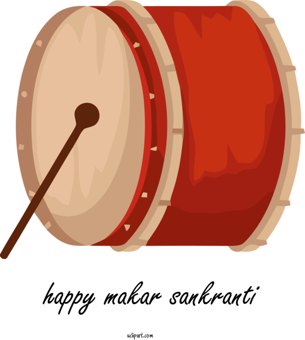 Free Holidays Drum Membranophone Hand Drum For Makar Sankranti Clipart Transparent Background