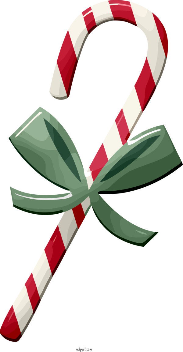 Free Holidays Ribbon Candy Cane Christmas For Christmas Clipart Transparent Background